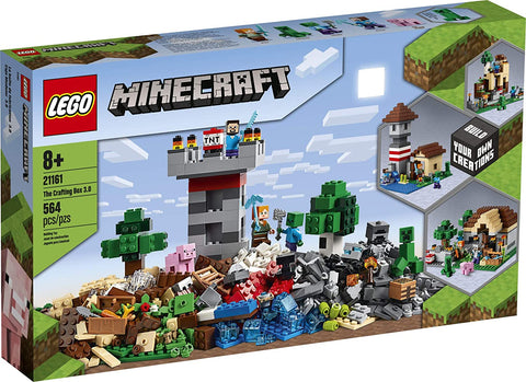 LEGO Minecraft The Crafting Box 3.0 21161 Minecraft Brick Construction Toy  and Minifigures, Castle and Farm Building Set, Great Gift for Minecraft Players Aged 8 and up, New 2020 (564 Pieces) brickskw bricks kw q8 kuwait onilne store bricksq8
