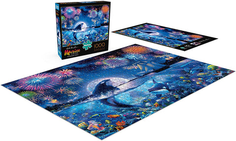Buffalo Marine Color The Dramatic Night 1000 Piece Jigsaw Puzzle-3
