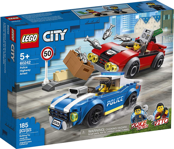 LEGO City Police Highway Arrest 60242 Police Toy, Fun Building Set for Kids, New 2020 (185 Pieces)