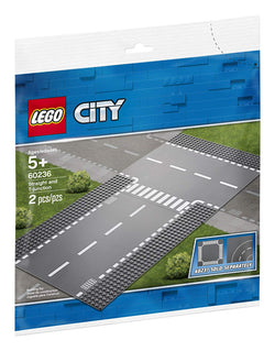 LEGO City Straight and T-Junction 60236 Building Kit , New 2019 brickskw bricks kw kuwait online