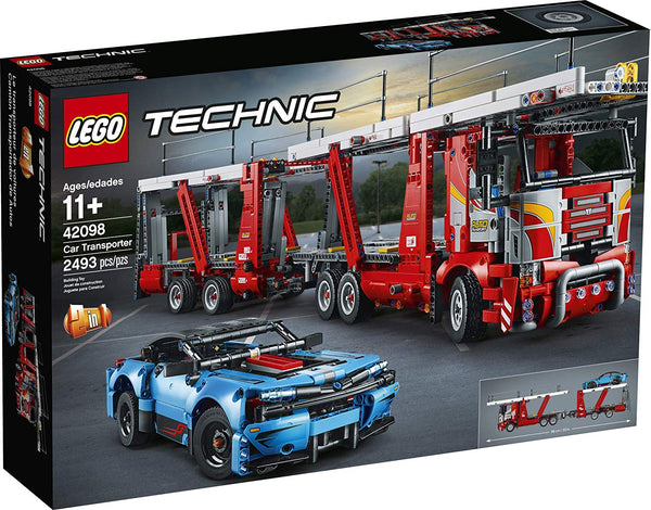 LEGO Technic Car Transporter 42098 Toy Truck and Trailer Building Set with Blue Car, Best Engineering and STEM Toy for Boys and Girls, New 2019 brickskw bricks kw kuwait online store shop