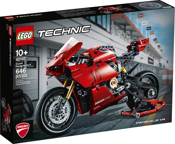 LEGO Technic Ducati Panigale V4 R 42107 Motorcycle Toy Building Kit, Build A Model Motorcycle, Featuring Gearbox and Suspension, New 2020 (646 Pieces),brickskw bricks kw q8 kuwait onilne store bricksq8 