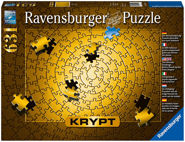 Ravensburger Krypt Puzzle Gold 631 Piece Jigsaw Puzzle for Adults – Every Piece is Unique, Softclick Technology Means Pieces Fit Together Perfectly