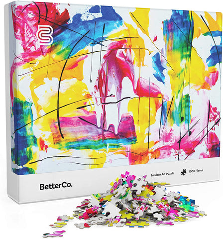 Modern Art Puzzle for Adults - 1000 Pieces - Challenge Yourself with Difficult Abstract Paint Puzzles for Adults, Kids, and Teens betterco brickskw bricks kw q8 kuwait online store lego 