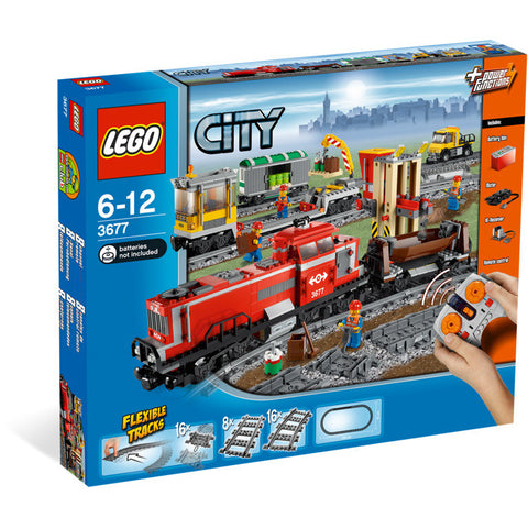 City Red Cargo Train 3677-1